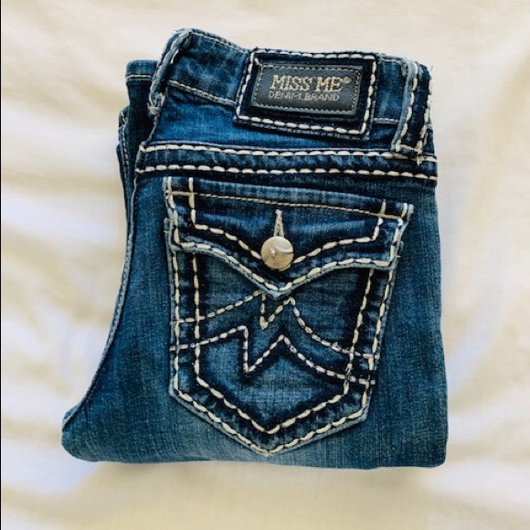 Miss Me Denim - Miss Me SZ26 Irene Boot-Rear Flap Pockets Low Rise